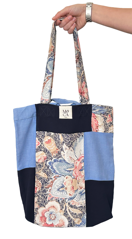 MACO BAG bleu à fleurs